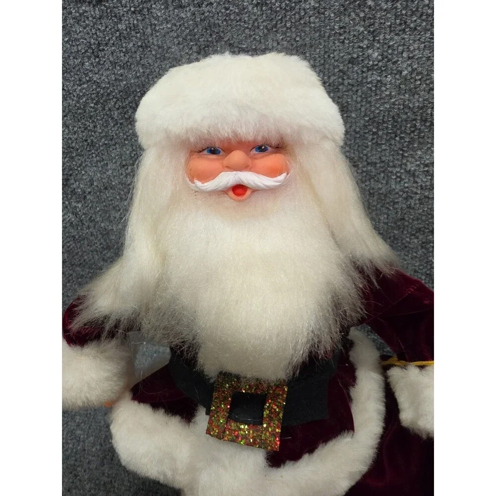 Vintage Hand Made Santa & Mrs Claus Art Dolls Christmas Collectible 13in Dolls